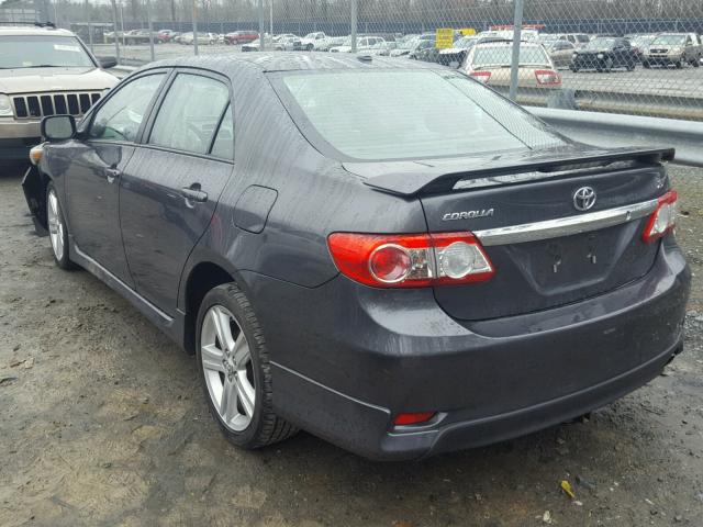 2T1BU4EE2DC012641 - 2013 TOYOTA COROLLA BA GRAY photo 3