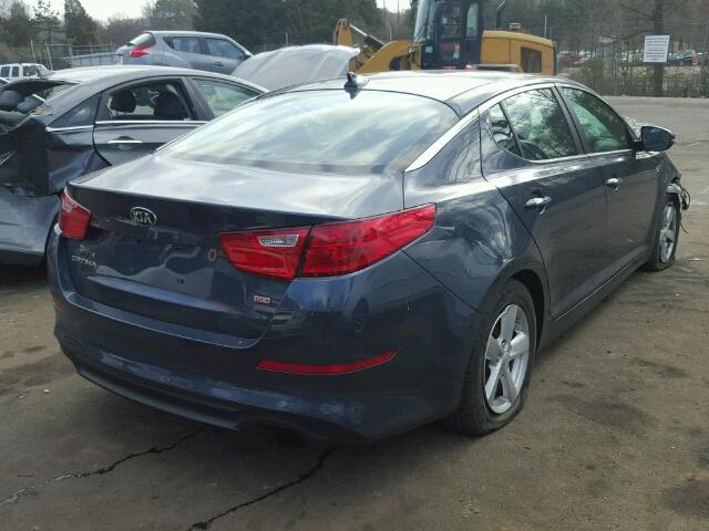 KNAGM4A76F5610631 - 2015 KIA OPTIMA LX BLUE photo 4