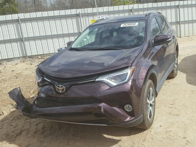 2T3WFREV6HW388070 - 2017 TOYOTA RAV4 XLE PURPLE photo 2