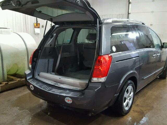 5N1BV28U67N104983 - 2007 NISSAN QUEST S CHARCOAL photo 4