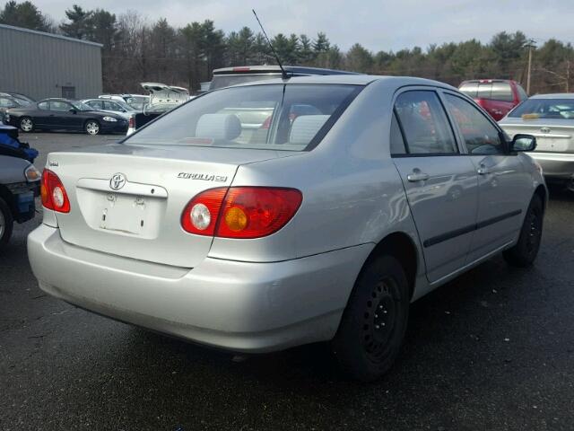 2T1BR32E53C139060 - 2003 TOYOTA COROLLA CE SILVER photo 4