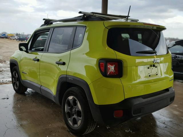 ZACCJAAB6HPF46646 - 2017 JEEP RENEGADE S GREEN photo 3