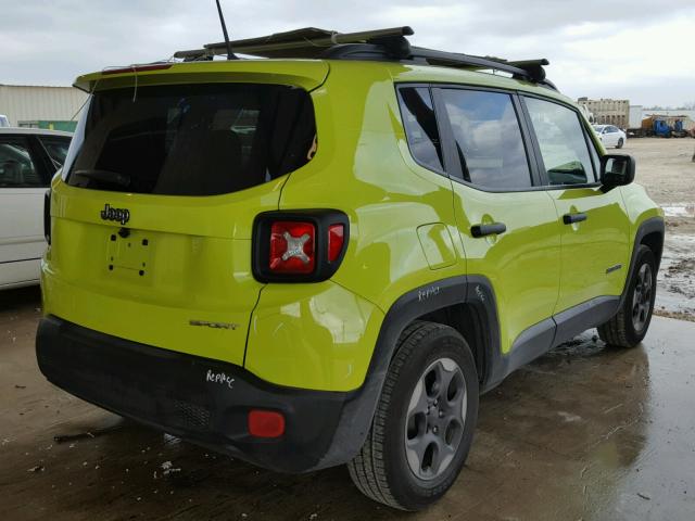 ZACCJAAB6HPF46646 - 2017 JEEP RENEGADE S GREEN photo 4