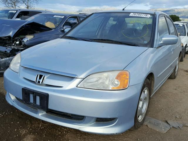 JHMES96663S028991 - 2003 HONDA CIVIC HYBR BLUE photo 2