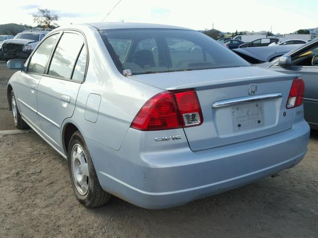 JHMES96663S028991 - 2003 HONDA CIVIC HYBR BLUE photo 3