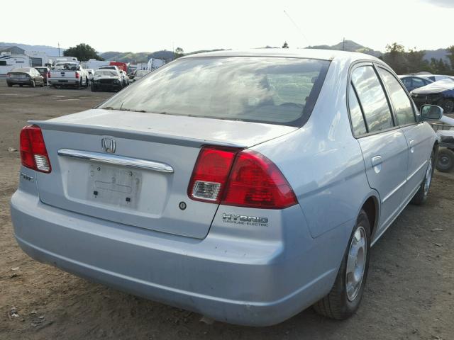 JHMES96663S028991 - 2003 HONDA CIVIC HYBR BLUE photo 4