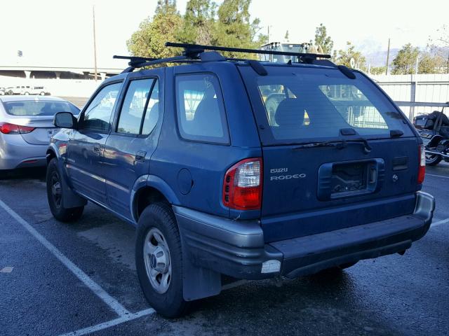 4S2CK58W714301537 - 2001 ISUZU RODEO S BLUE photo 3