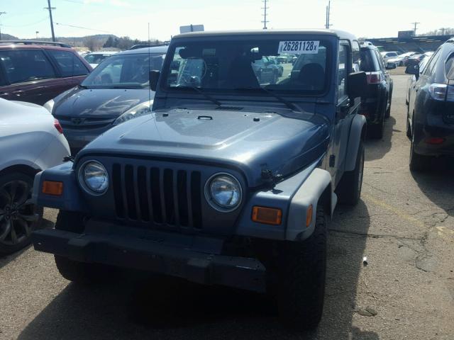 1J4FA49SX1P375884 - 2001 JEEP WRANGLER / BLUE photo 2