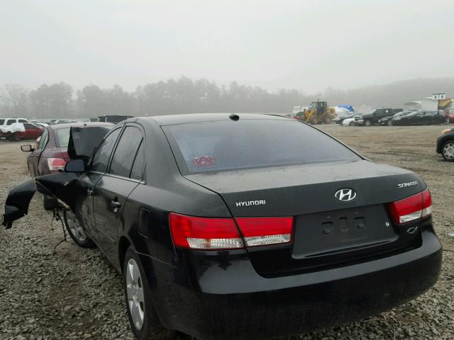 5NPET46C17H284225 - 2007 HYUNDAI SONATA GLS BLACK photo 3