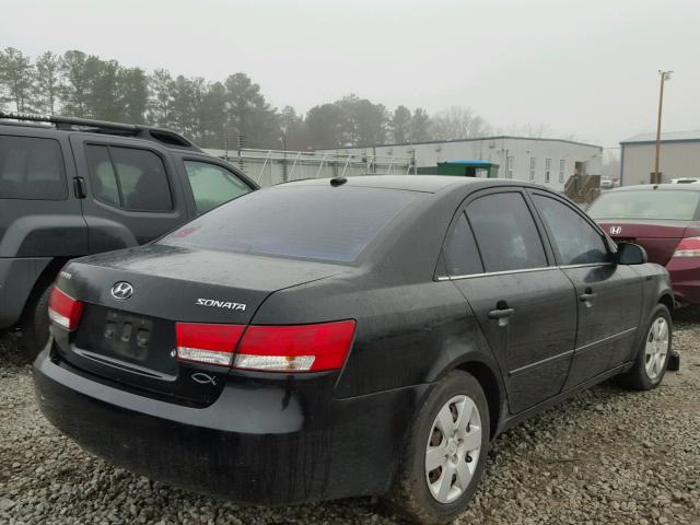 5NPET46C17H284225 - 2007 HYUNDAI SONATA GLS BLACK photo 4