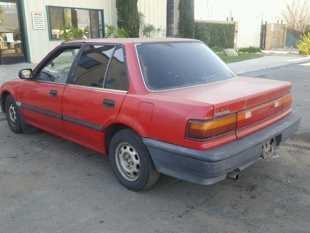 JHMED3642MS000550 - 1991 HONDA CIVIC DX RED photo 3