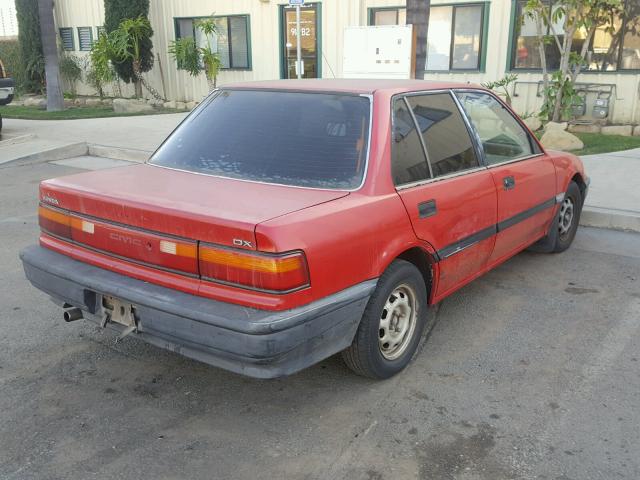 JHMED3642MS000550 - 1991 HONDA CIVIC DX RED photo 4