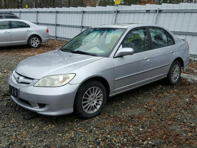 1HGES26725L006728 - 2005 HONDA CIVIC EX ვერცხლისფერი ფოტო 2