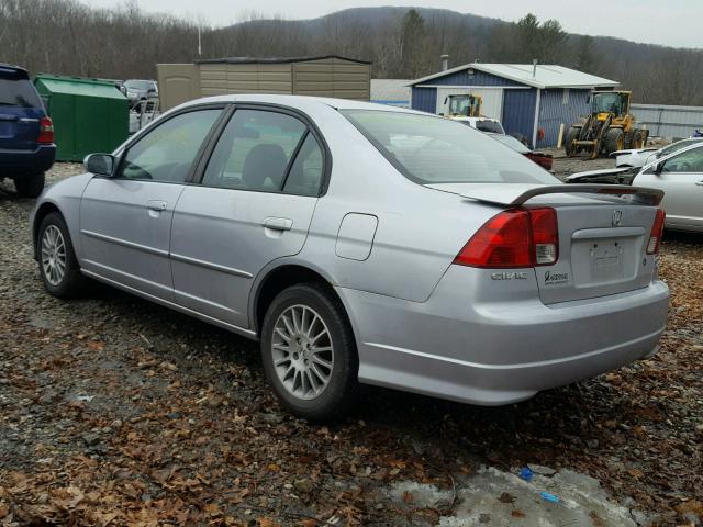 1HGES26725L006728 - 2005 HONDA CIVIC EX SILVER photo 3