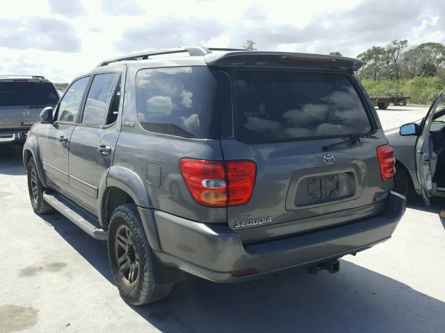 5TDZT38A13S185772 - 2003 TOYOTA SEQUOIA LI GRAY photo 3