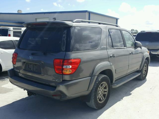 5TDZT38A13S185772 - 2003 TOYOTA SEQUOIA LI GRAY photo 4