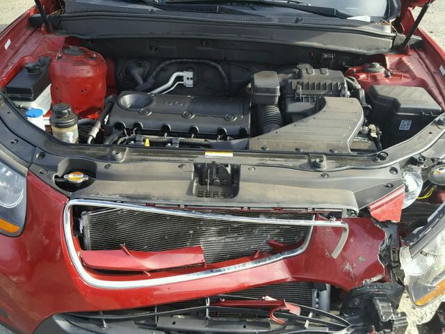 5XYZK3AB0BG047447 - 2011 HYUNDAI SANTA FE L RED photo 7