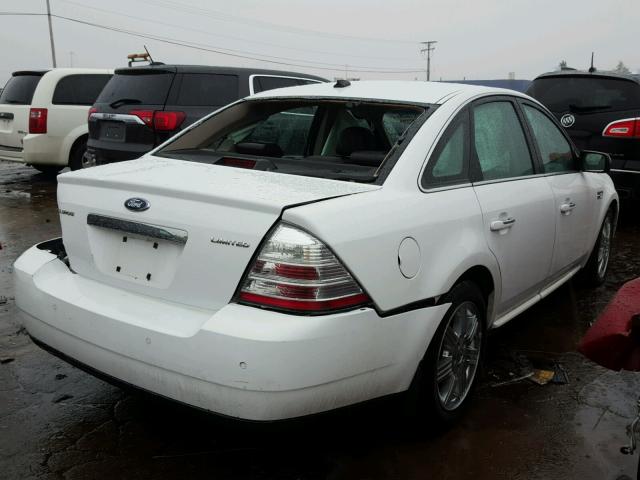 1FAHP25W68G121115 - 2008 FORD TAURUS LIM WHITE photo 4