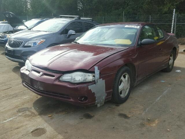 2G1WX15K319109137 - 2001 CHEVROLET MONTE CARL BURGUNDY photo 2