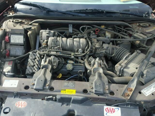 2G1WX15K319109137 - 2001 CHEVROLET MONTE CARL BURGUNDY photo 7