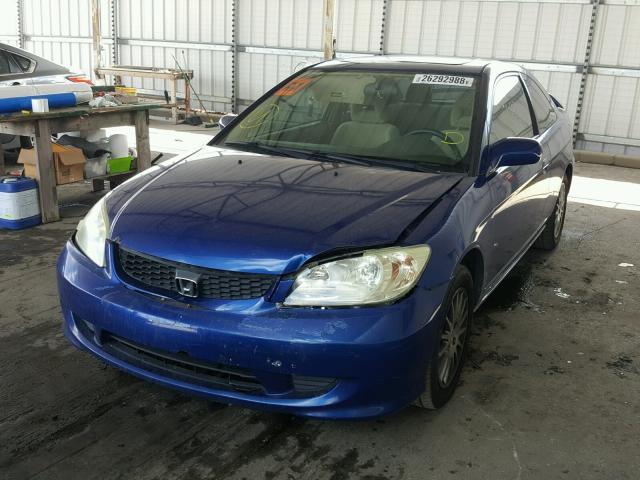 1HGEM22955L035867 - 2005 HONDA CIVIC EX ლურჯი ფოტო 2