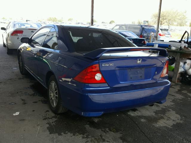 1HGEM22955L035867 - 2005 HONDA CIVIC EX BLUE photo 3