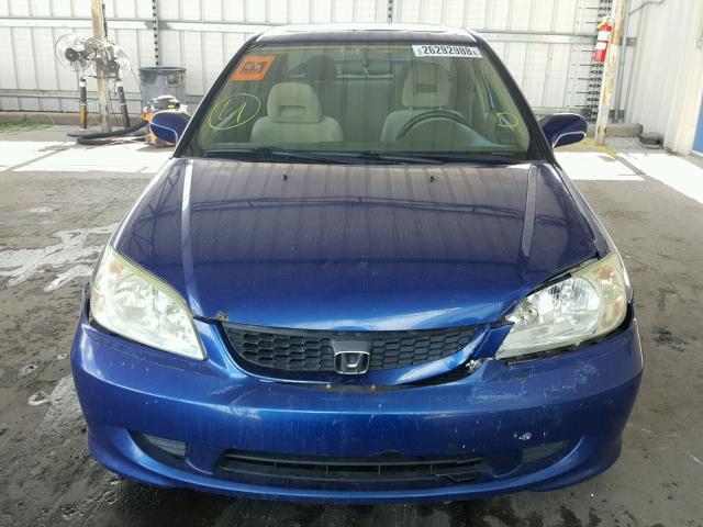 1HGEM22955L035867 - 2005 HONDA CIVIC EX BLUE photo 9