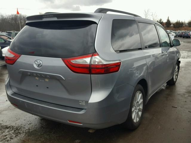 5TDDK3DC7FS095115 - 2015 TOYOTA SIENNA XLE SILVER photo 4