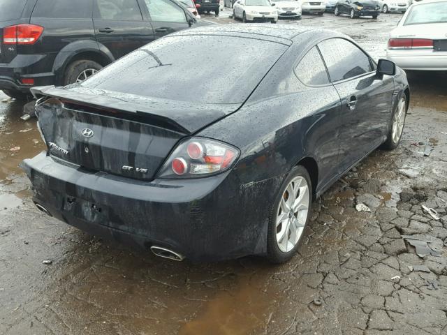 KMHHN66F18U274522 - 2008 HYUNDAI TIBURON GT BLACK photo 4