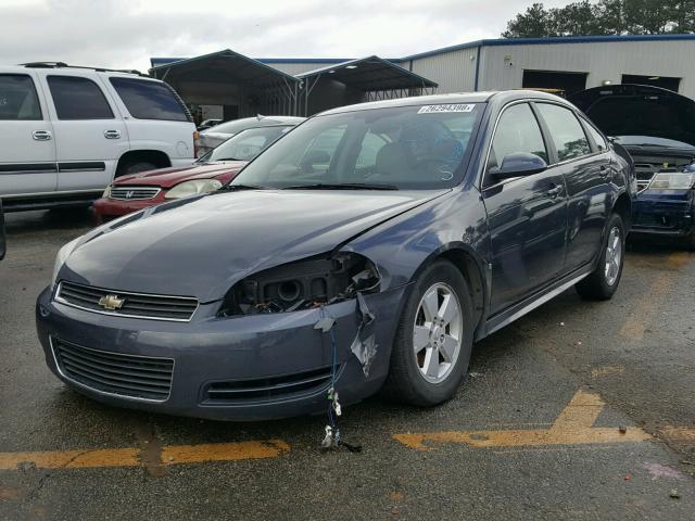 2G1WT57K391248422 - 2009 CHEVROLET IMPALA 1LT BLUE photo 2