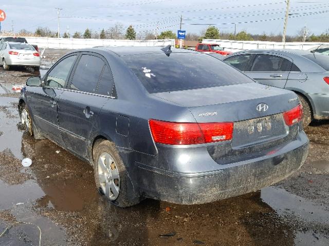 5NPET46C29H551441 - 2009 HYUNDAI SONATA GLS BLUE photo 3