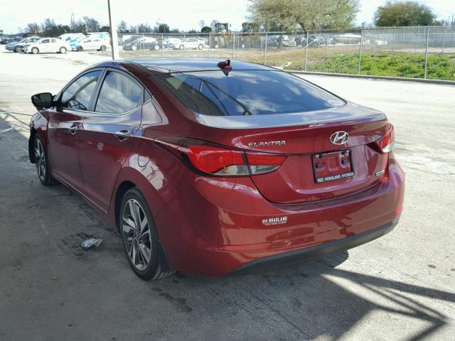 5NPDH4AEXGH656201 - 2016 HYUNDAI ELANTRA SE RED photo 3