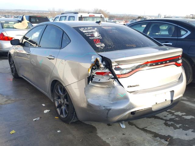 1C3CDFAA4GD530152 - 2016 DODGE DART SE GRAY photo 3