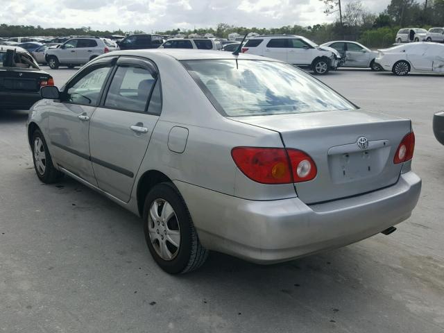 1NXBR32E63Z171353 - 2003 TOYOTA COROLLA CE SILVER photo 3