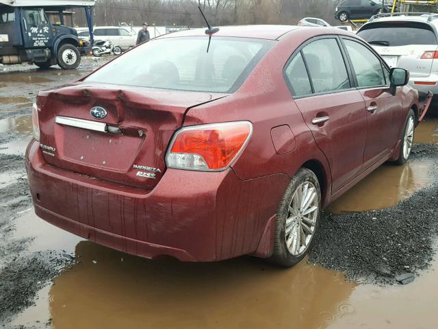 JF1GJAK68CH006417 - 2012 SUBARU IMPREZA LI MAROON photo 4