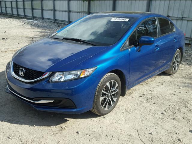 19XFB2F84EE085517 - 2014 HONDA CIVIC EX BLUE photo 2