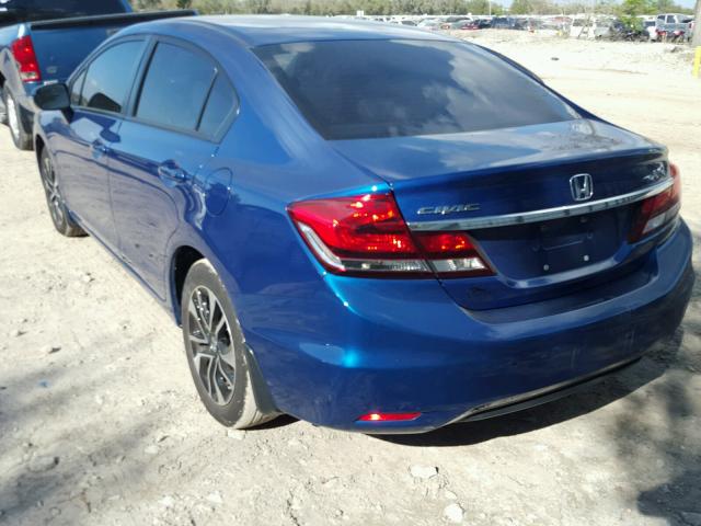 19XFB2F84EE085517 - 2014 HONDA CIVIC EX ლურჯი ფოტო 3