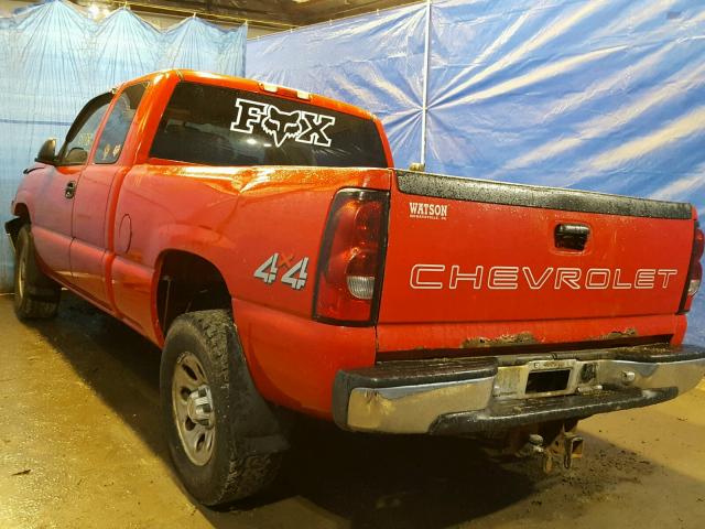 1GCEK19ZX7Z114889 - 2007 CHEVROLET SILVERADO RED photo 3