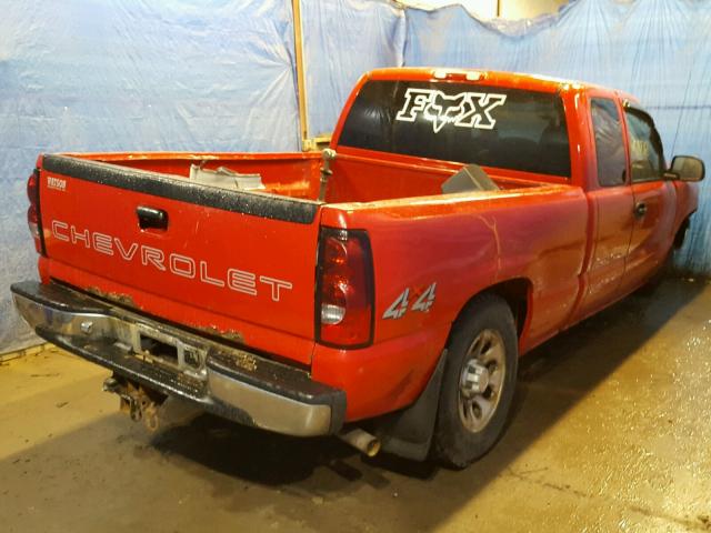 1GCEK19ZX7Z114889 - 2007 CHEVROLET SILVERADO RED photo 4