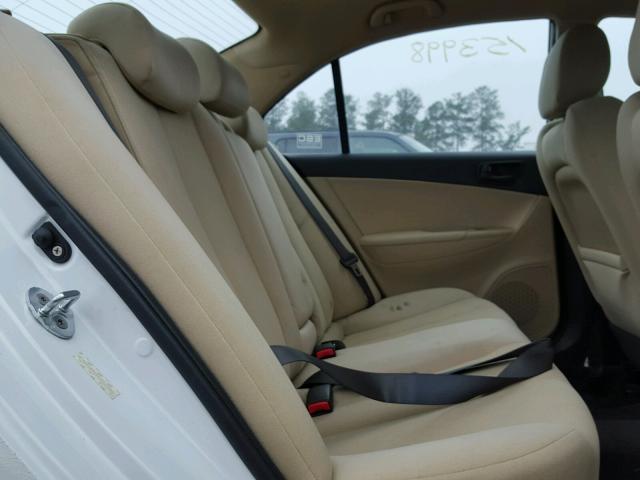 5NPET46C29H484274 - 2009 HYUNDAI SONATA GLS WHITE photo 6