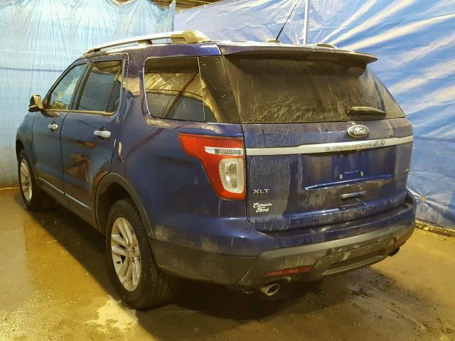 1FM5K8D89EGA73893 - 2014 FORD EXPLORER X BLUE photo 3