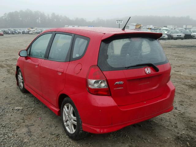 JHMGD38688S035011 - 2008 HONDA FIT SPORT RED photo 3