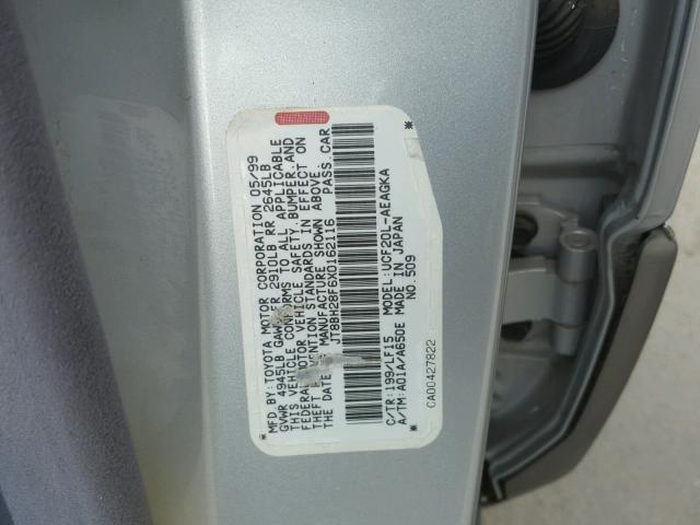 JT8BH28F6X0162116 - 1999 LEXUS LS 400 SILVER photo 10