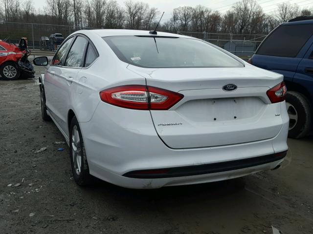 1FA6P0H76E5363054 - 2014 FORD FUSION SE WHITE photo 3