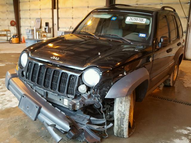 1J8GL48K77W686895 - 2007 JEEP LIBERTY SP BLACK photo 2