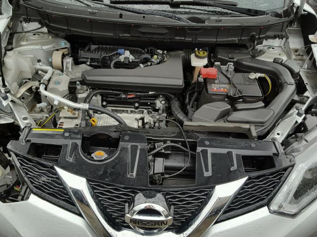 KNMAT2MVXGP619736 - 2016 NISSAN ROGUE S SILVER photo 7