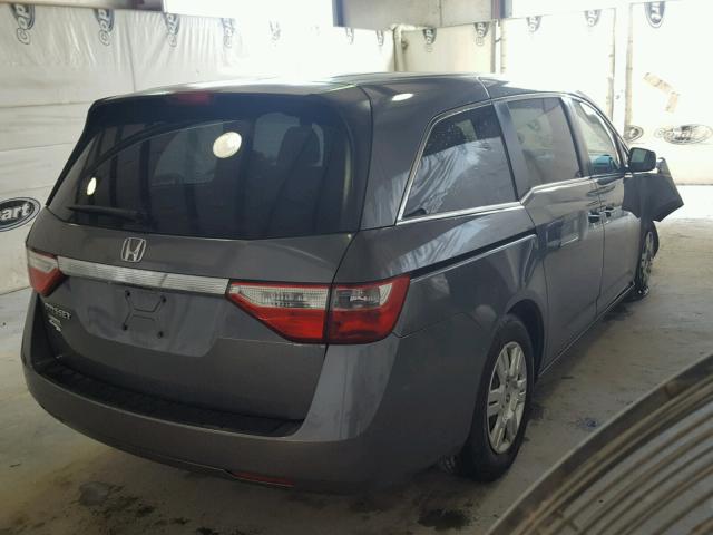 5FNRL5H28BB047816 - 2011 HONDA ODYSSEY LX GRAY photo 4