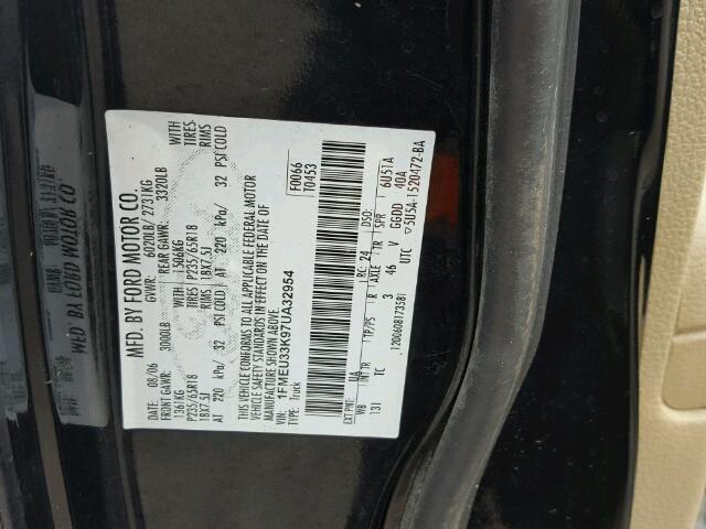 1FMEU33K97UA32954 - 2007 FORD EXPLORER S BLACK photo 10