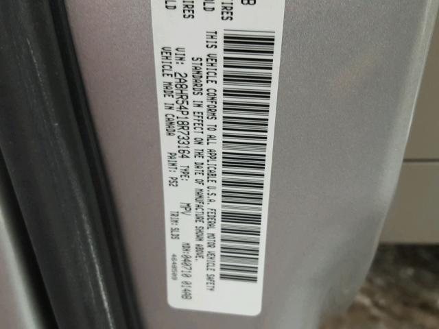 2A8HR54P18R733164 - 2008 CHRYSLER TOWN & COU SILVER photo 10