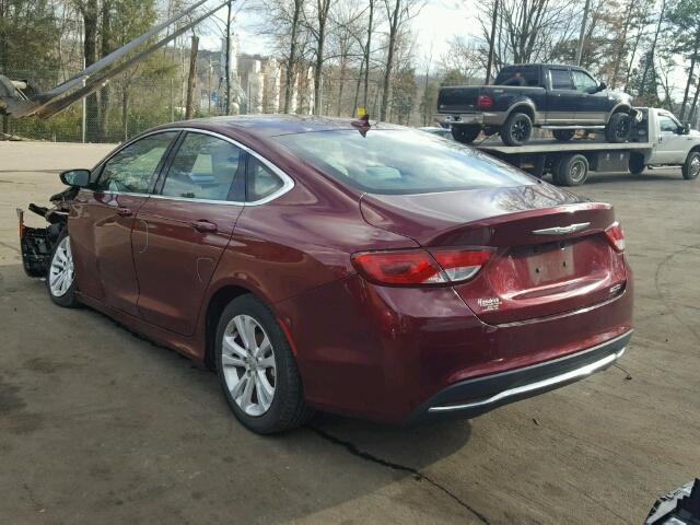 1C3CCCAB8FN683278 - 2015 CHRYSLER 200 LIMITE RED photo 3